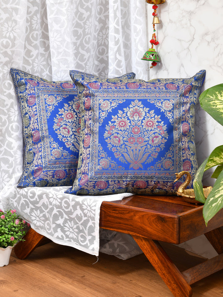 Blue-Banarasi-Zari-Cushion-Cover