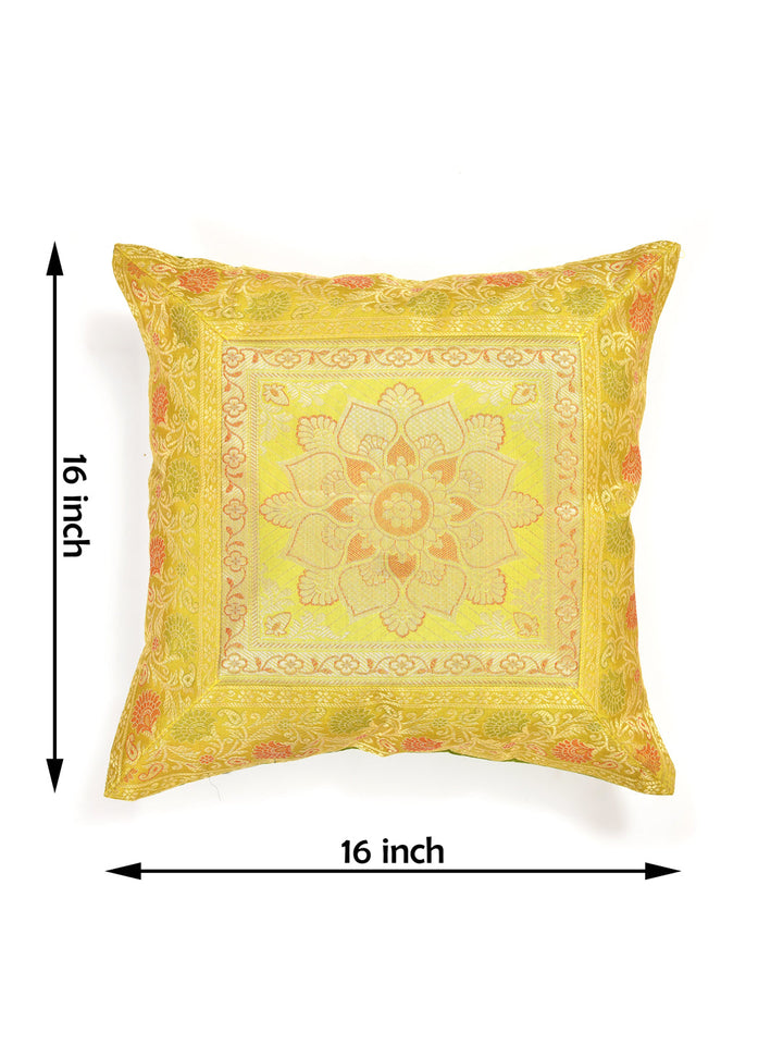 Yellow-Banarasi-Zari-Cushion-Cover