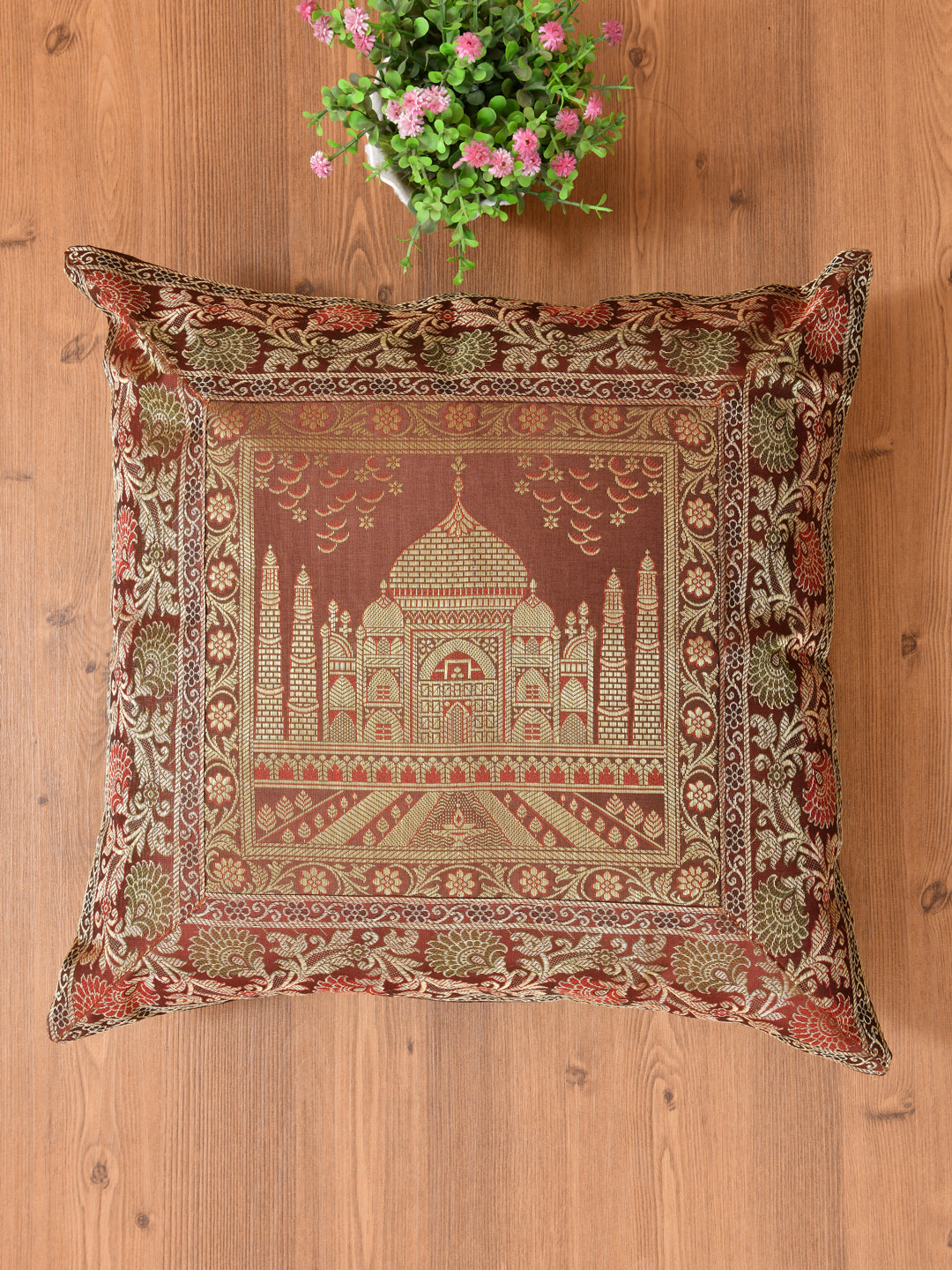 Maroon-Banarasi-Zari-Cushion-Cover