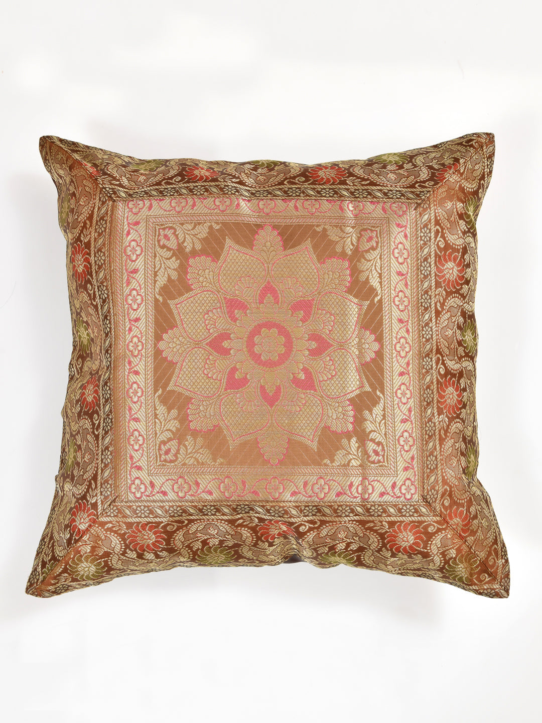 Brown-Banarasi-Zari-Cushion-Cover