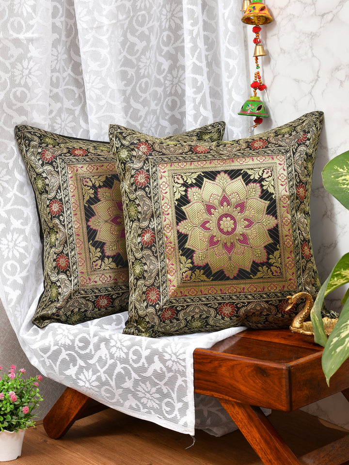 Black-Banarasi-Zari-Cushion-Cover