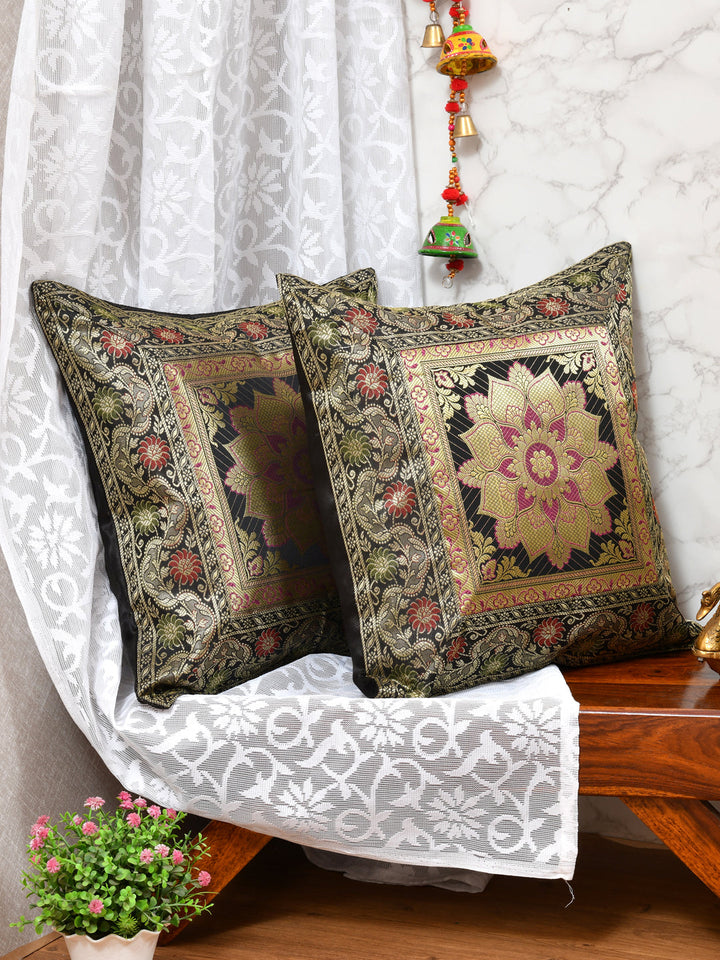 Black-Banarasi-Zari-Cushion-Cover