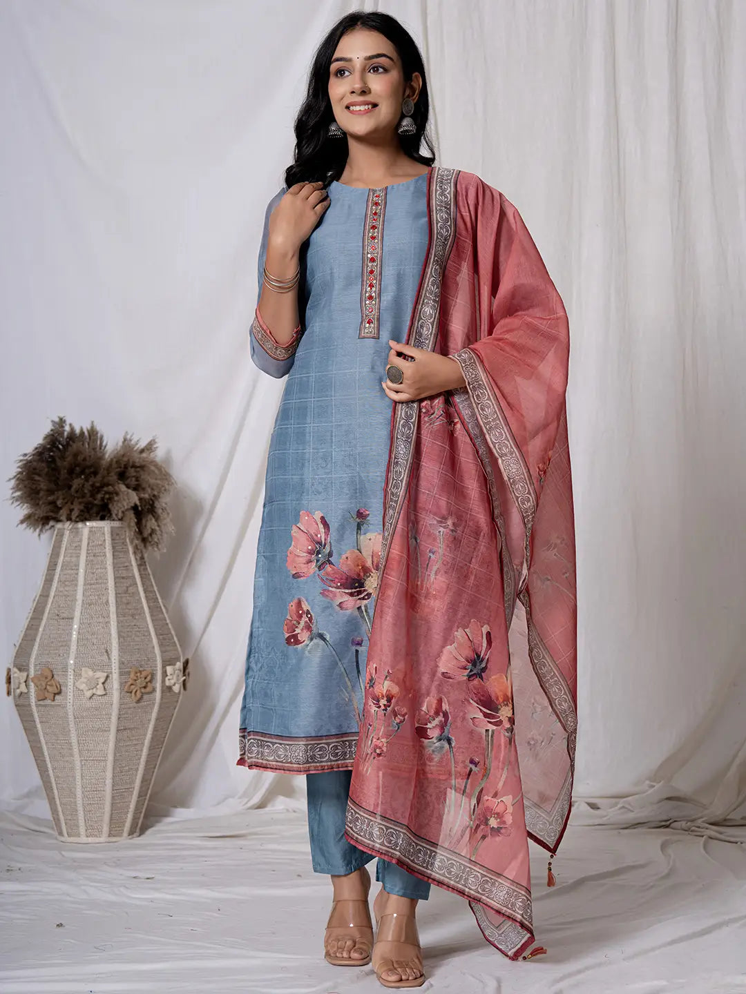 Blue-Chanderi-Embroidered-Straight-3-Piece-Kurta-Set