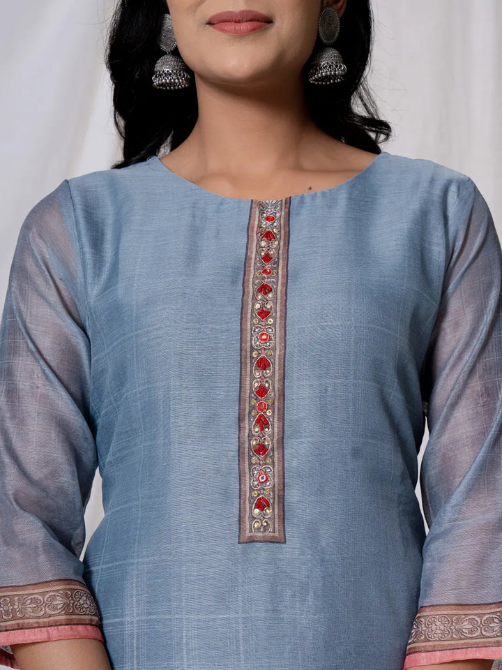 Blue-Chanderi-Embroidered-Straight-3-Piece-Kurta-Set