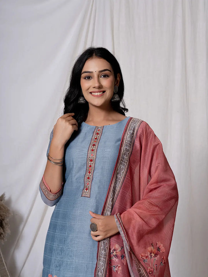 Blue-Chanderi-Embroidered-Straight-3-Piece-Kurta-Set