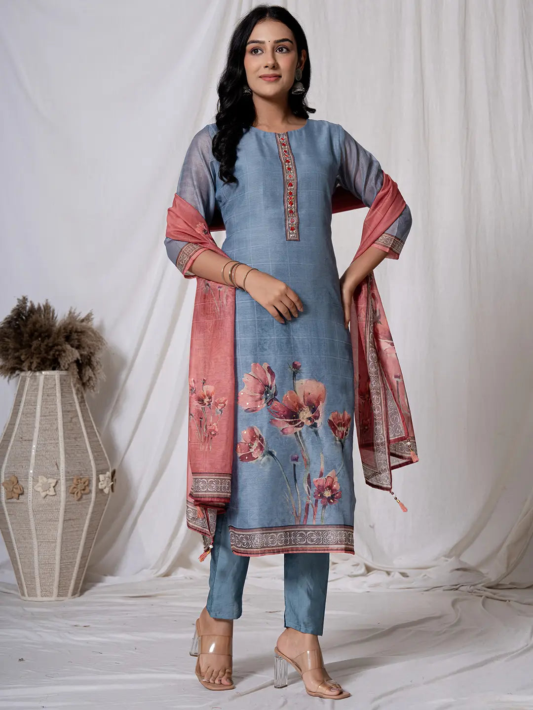 Blue-Chanderi-Embroidered-Straight-3-Piece-Kurta-Set