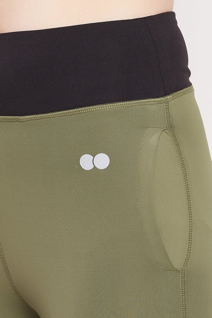 Olive-Green-Poly-Spandex-High-Rise-Tights-With-Side-Pockets