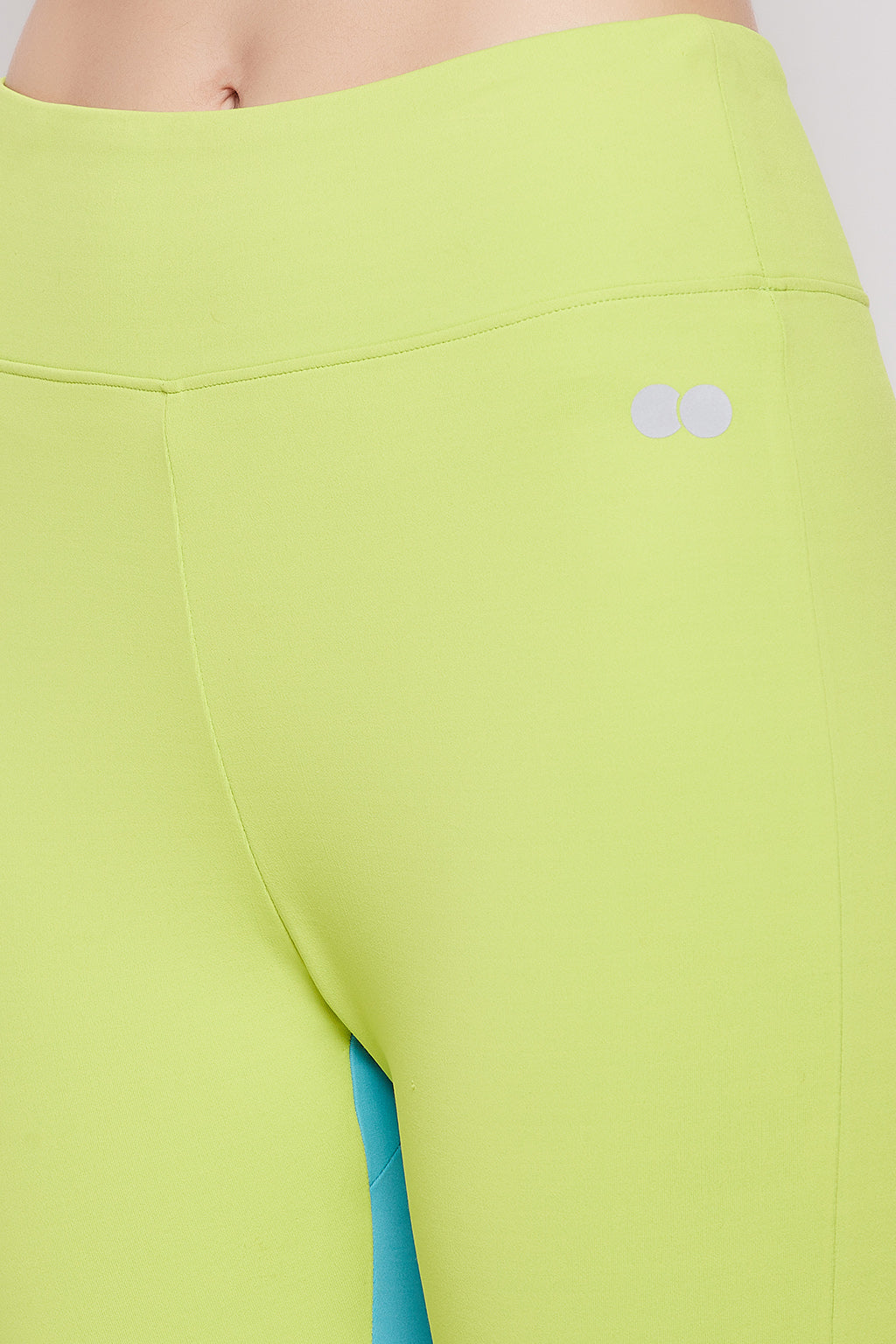 Lime-Green-Poly-Spandex-High-Rise-Tights-With-Side-Pocket