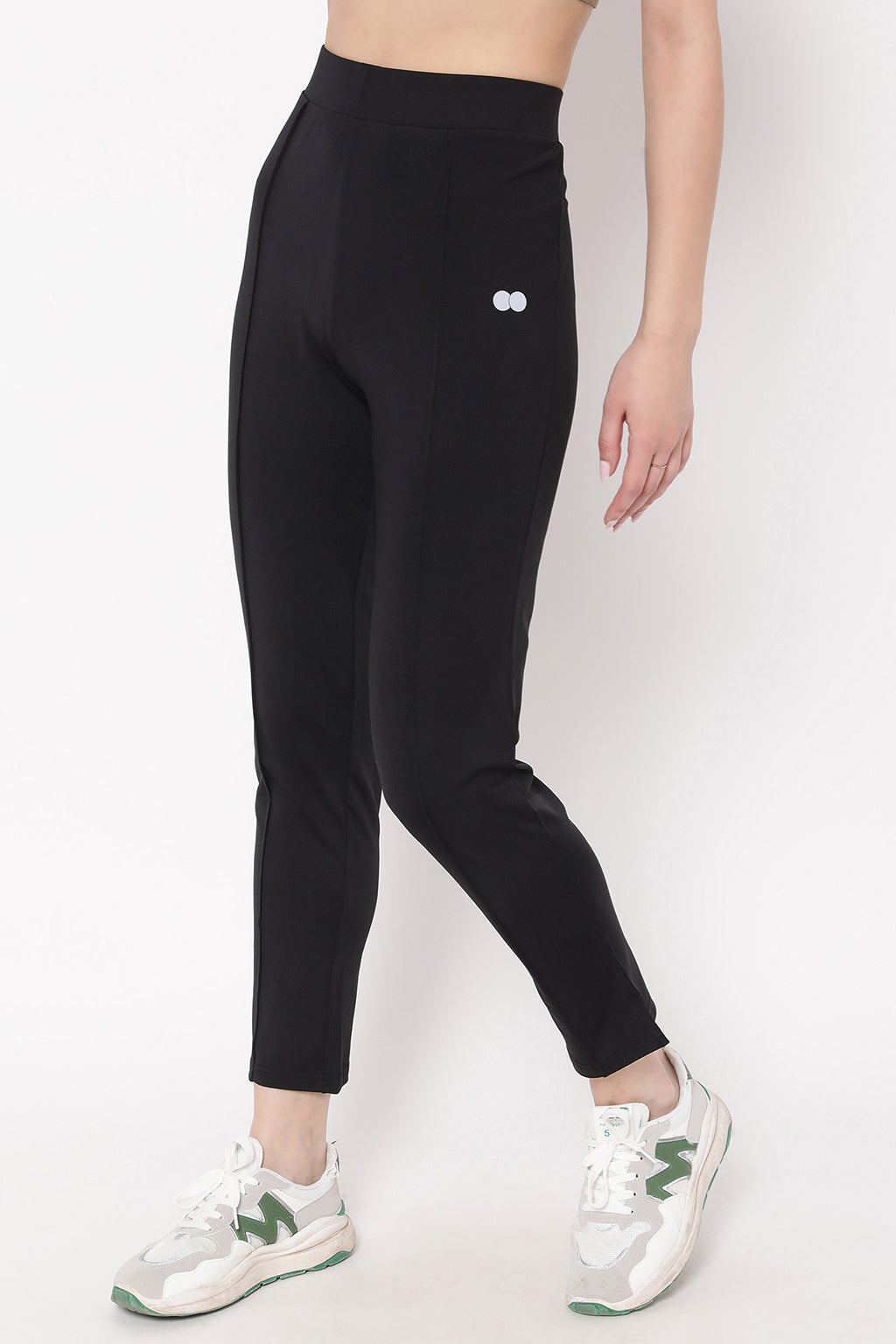 Black-Poly-Spandex-Snug-Fit-High-Rise-Straight-Pants