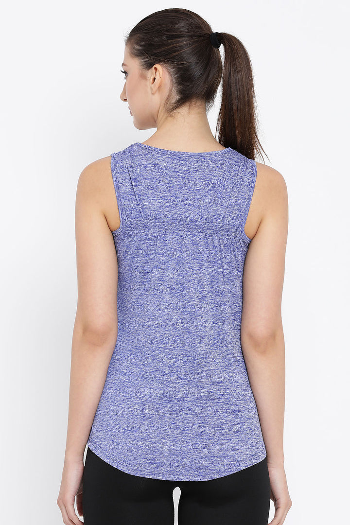 Blue-Polyester-Comfort-Fit-Sleeveless-T-Shirt