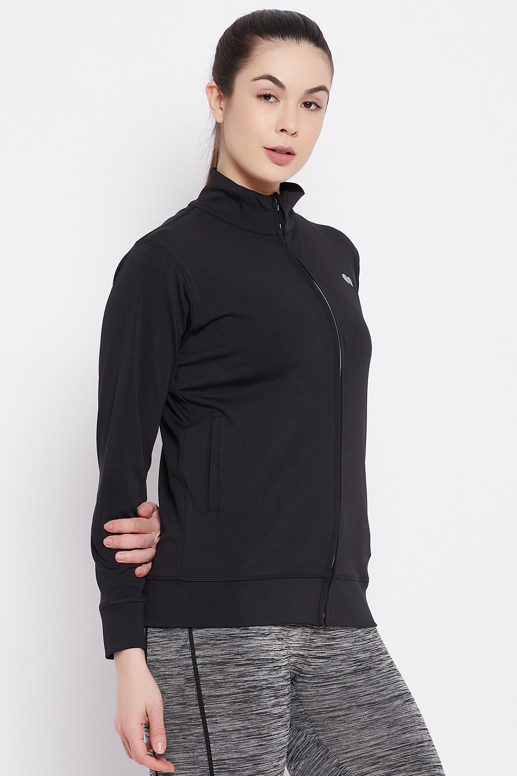 Black-Polyester-Activewear-Jacket