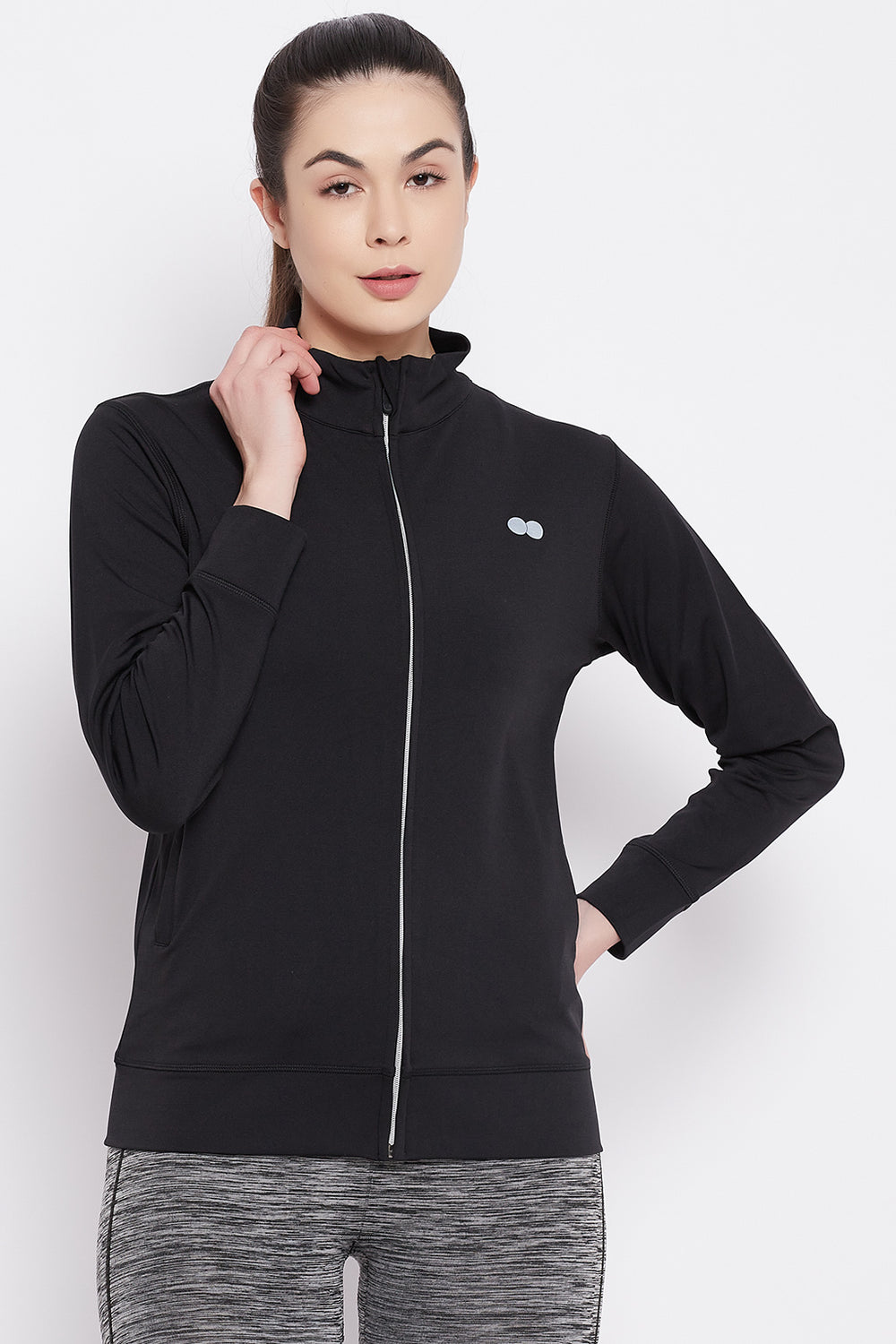 Black-Polyester-Activewear-Jacket