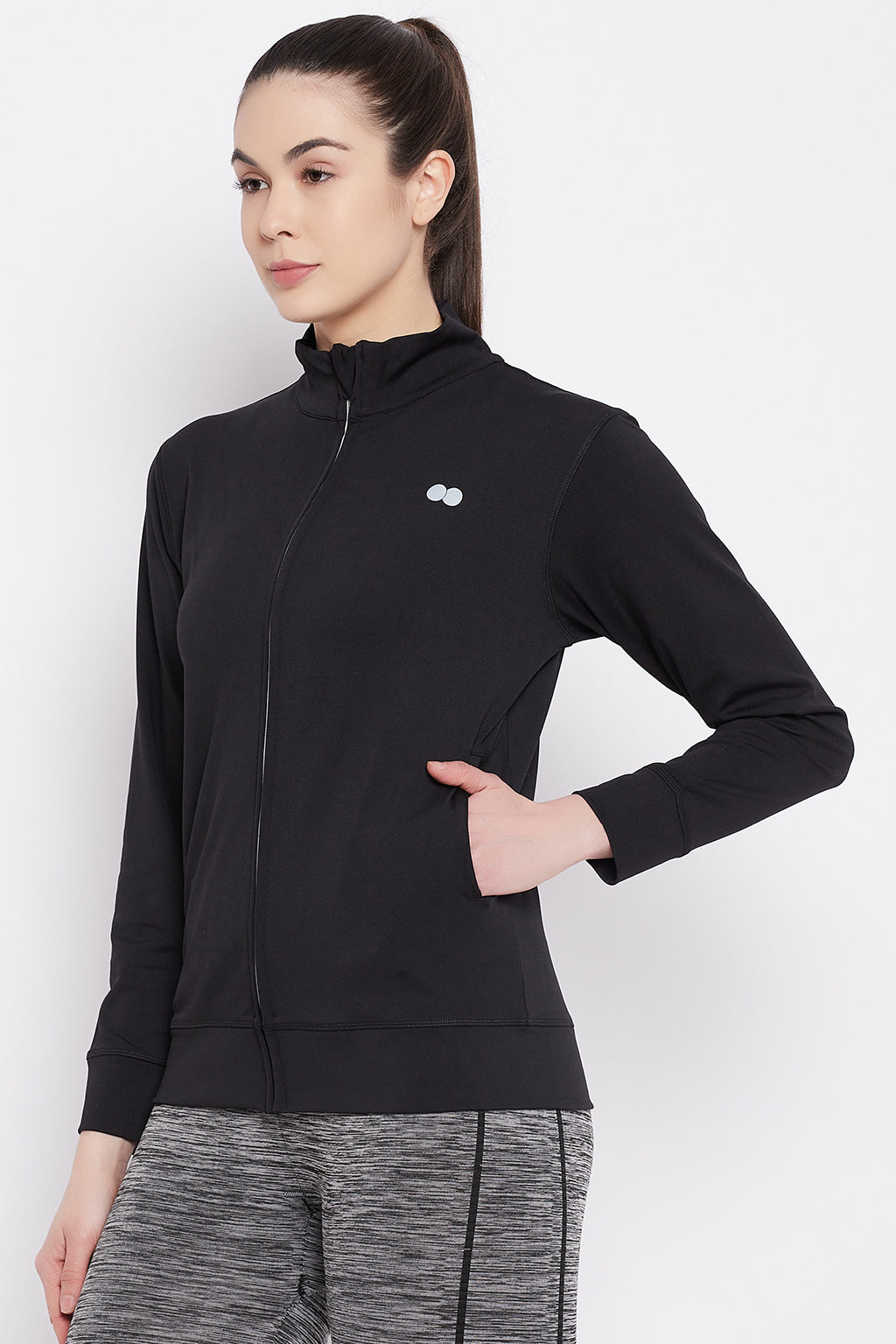 Black-Polyester-Activewear-Jacket