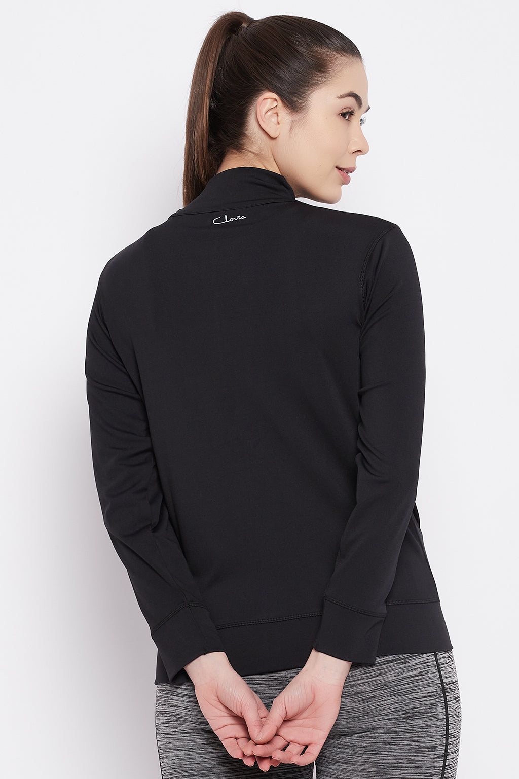 Black-Polyester-Activewear-Jacket