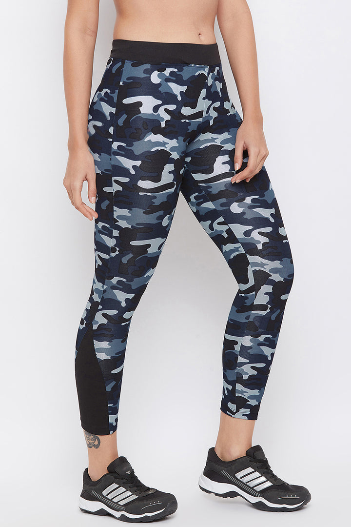 Navy-Blue-Polyamide-Camouflage-Print-Ankle-Length-Tights