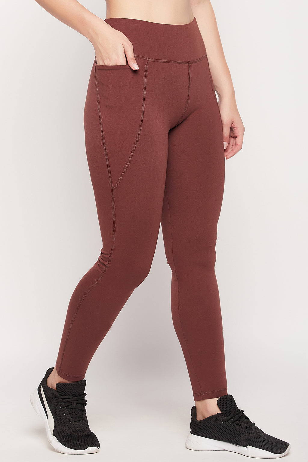 Brown-Poly-Spandex-Feel-High-Rise-3-Pocket-Active-Tights