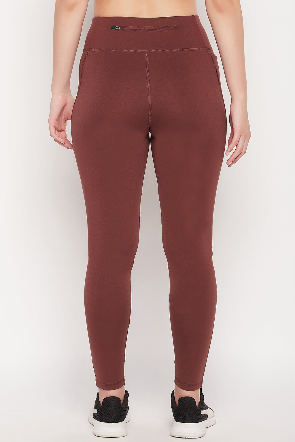 Brown-Poly-Spandex-Feel-High-Rise-3-Pocket-Active-Tights