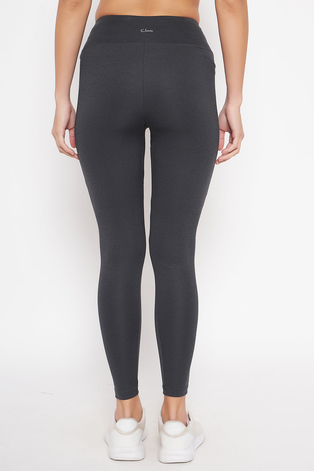 Dark-Grey-Poly-Spandex-High-Rise-Tights-With-Side-Pocket