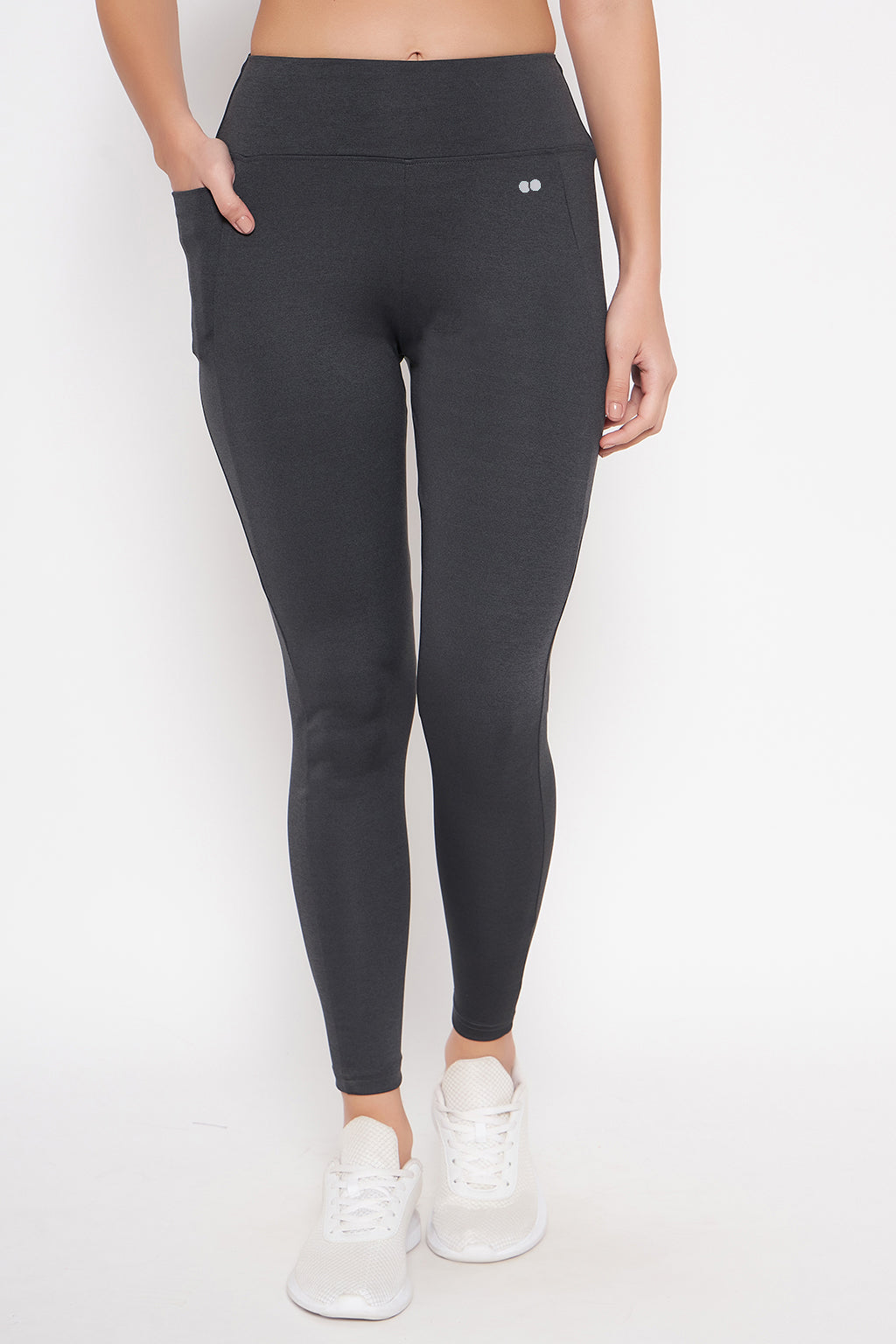 Dark-Grey-Poly-Spandex-High-Rise-Tights-With-Side-Pocket