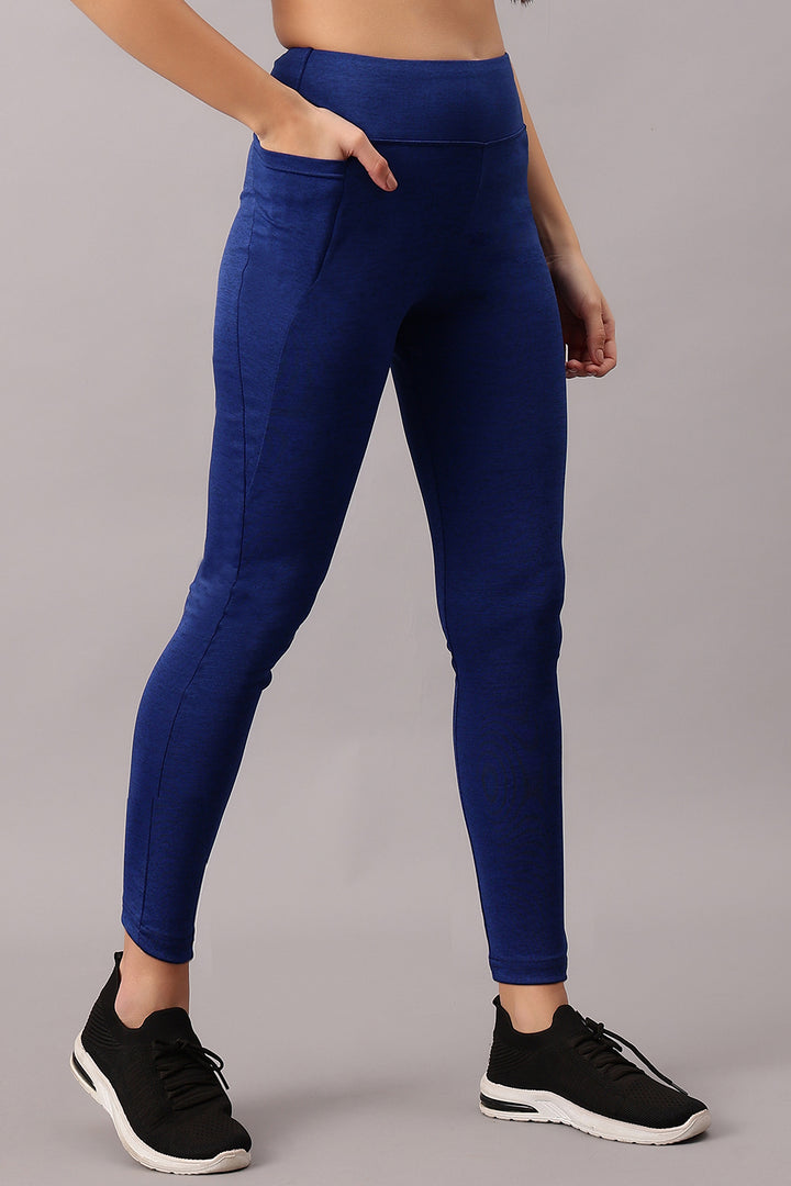 Navy-Blue-Poly-Spandex-High-Rise-Tights-With-Side-Pocket