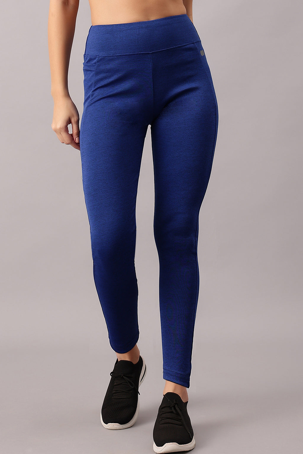 Navy-Blue-Poly-Spandex-High-Rise-Tights-With-Side-Pocket