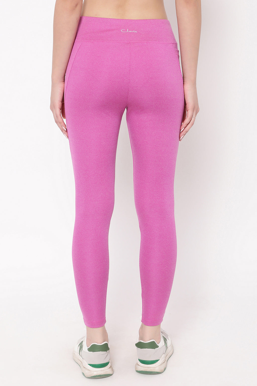 Magenta-Poly-Spandex-High-Rise-Active-Tights-With-Side-Pocket