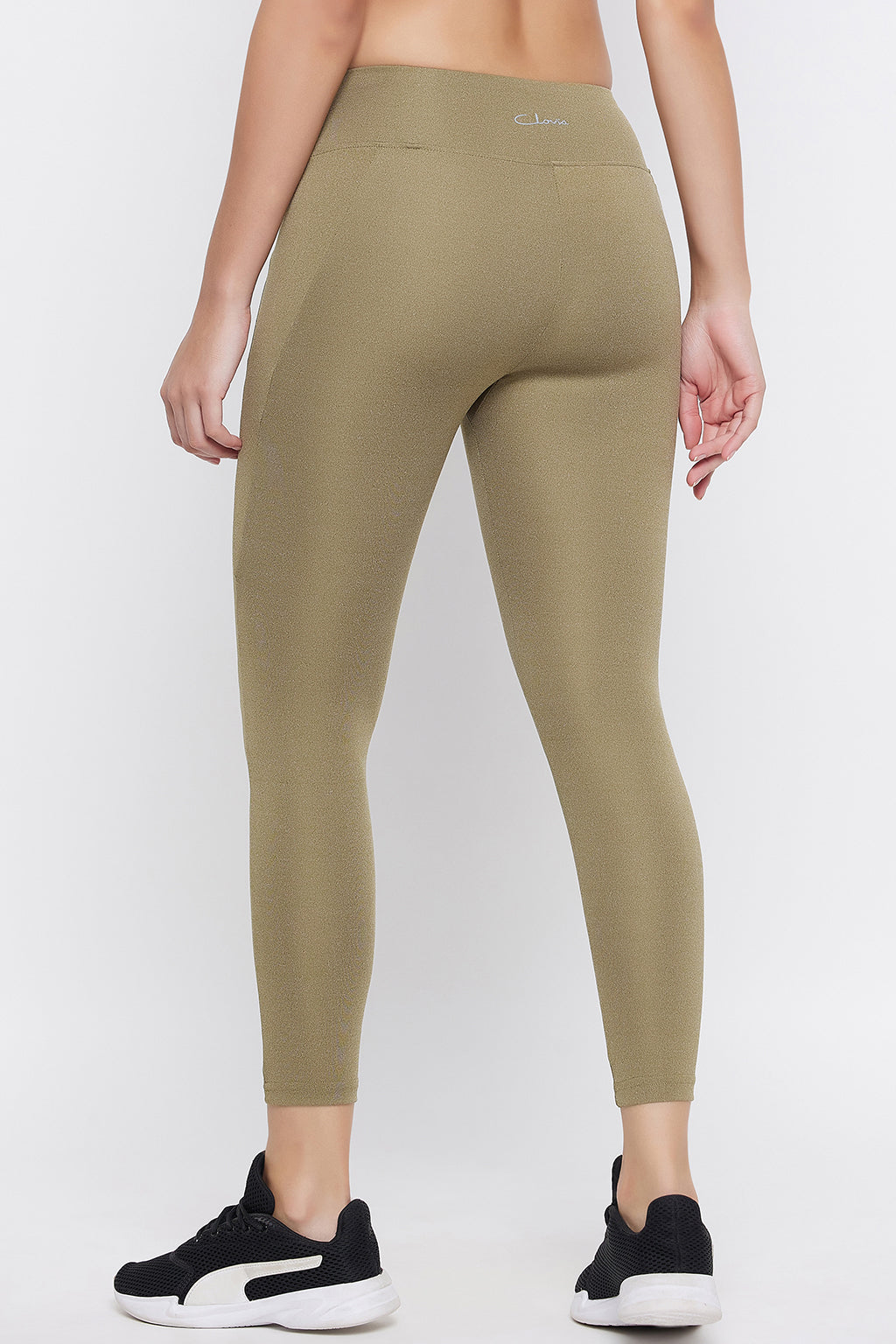 Olive-Green-Poly-Spandex-High-Rise-Tights-With-Side-Pocket