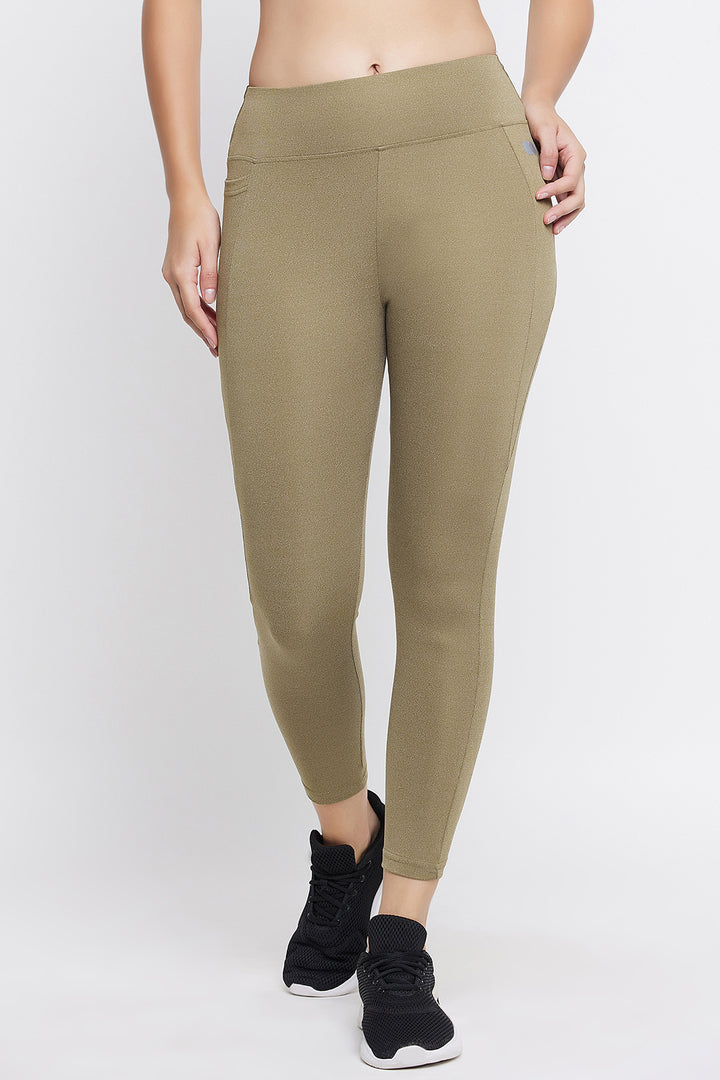 Olive-Green-Poly-Spandex-High-Rise-Tights-With-Side-Pocket