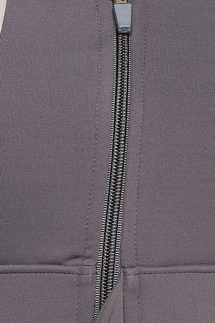 Dark-Grey-Polyester-Padded-Racerback-Sports-Bra
