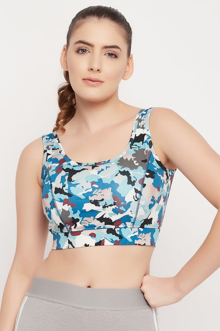 Sky-Blue-Polyester-Padded-Camouflage-Print-Sports-Bra