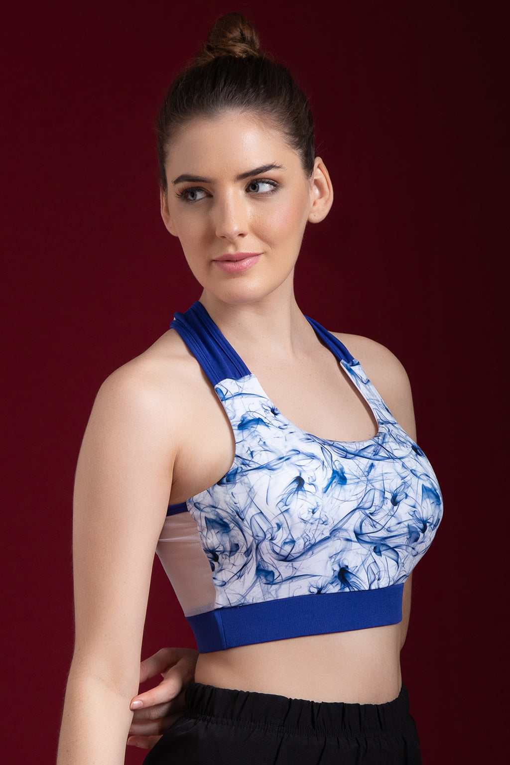 White-Polyamide-Padded-Non-Wired-Abstract-Print-Sports-Bra