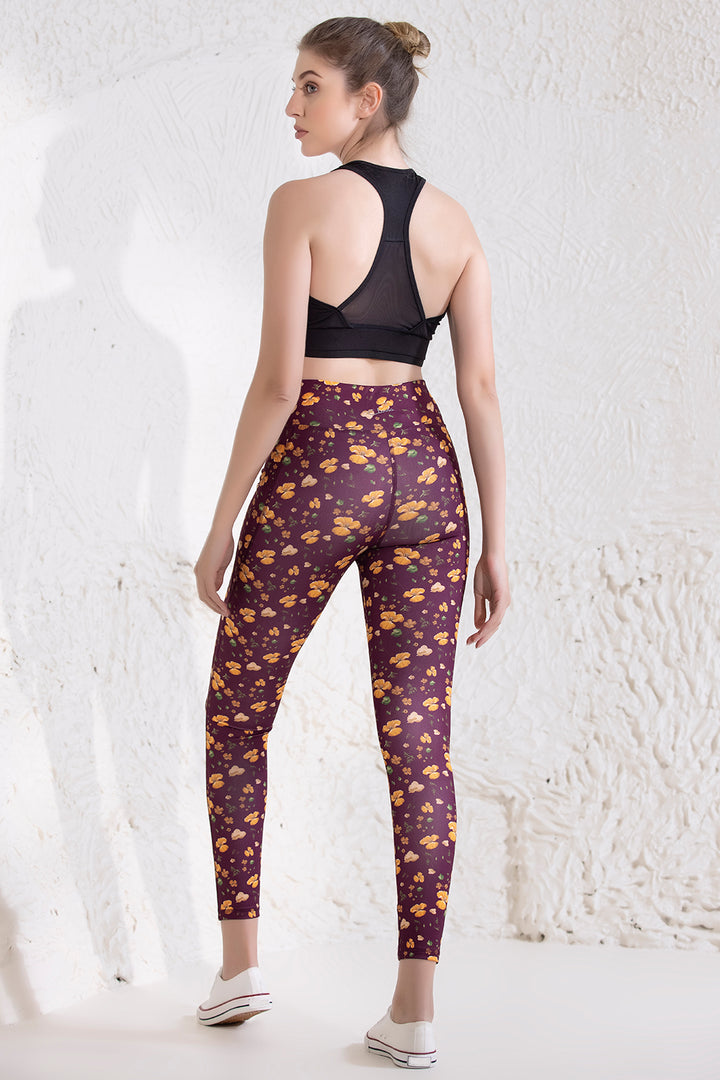 Purple-Poly-Spandex-Print-Tights-in-Plum-With-Side-Pocket