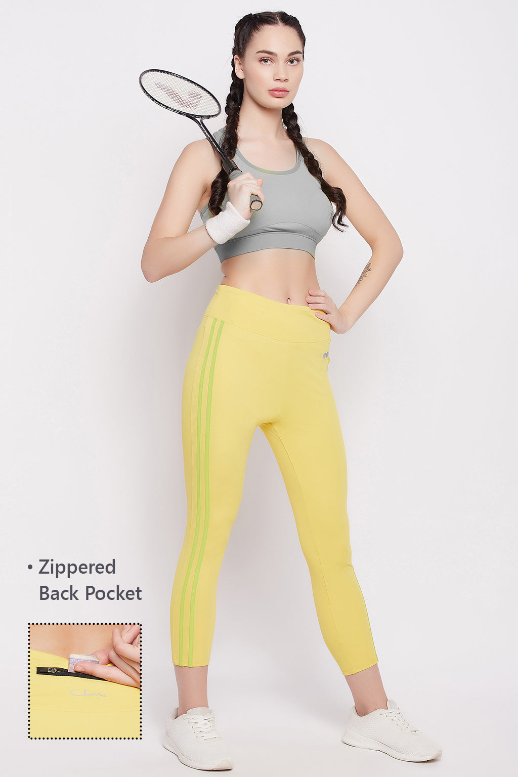 Lemon-Yellow-Polyamide-High-Rise-Active-Tights