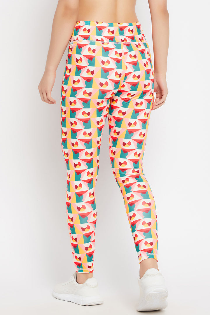 Multicolour-Poly-Spandex-High-Rise-Geometric-Print-Tights