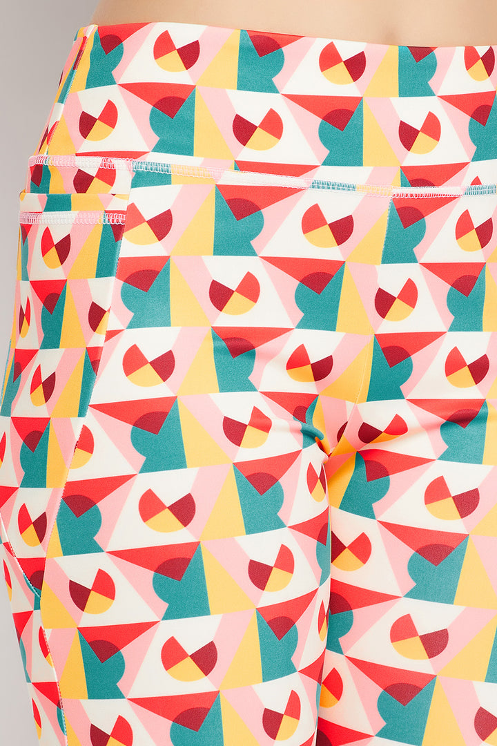 Multicolour-Poly-Spandex-High-Rise-Geometric-Print-Tights