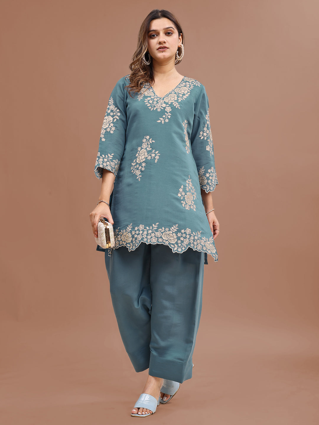 Sea-Green-Silk-Blend-Sequinns-Work-Co-Ord-Set