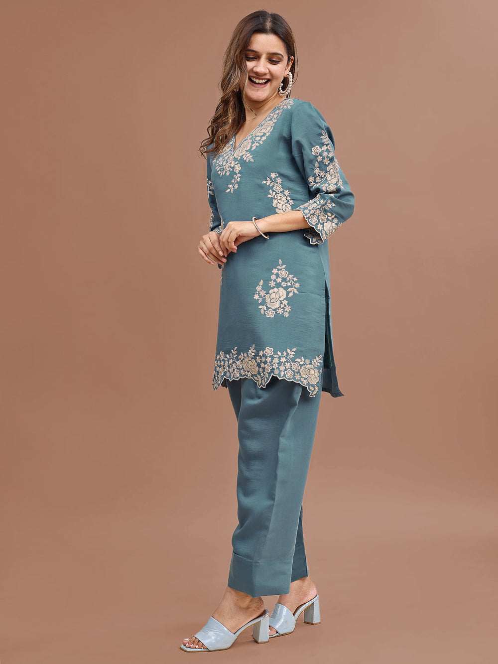 Sea-Green-Silk-Blend-Sequinns-Work-Co-Ord-Set