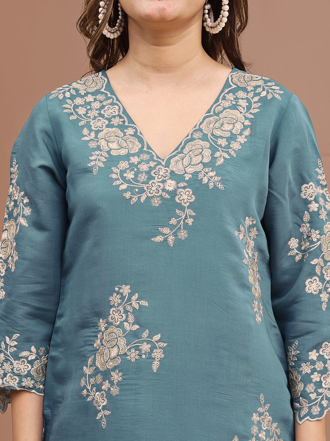 Sea-Green-Silk-Blend-Sequinns-Work-Co-Ord-Set