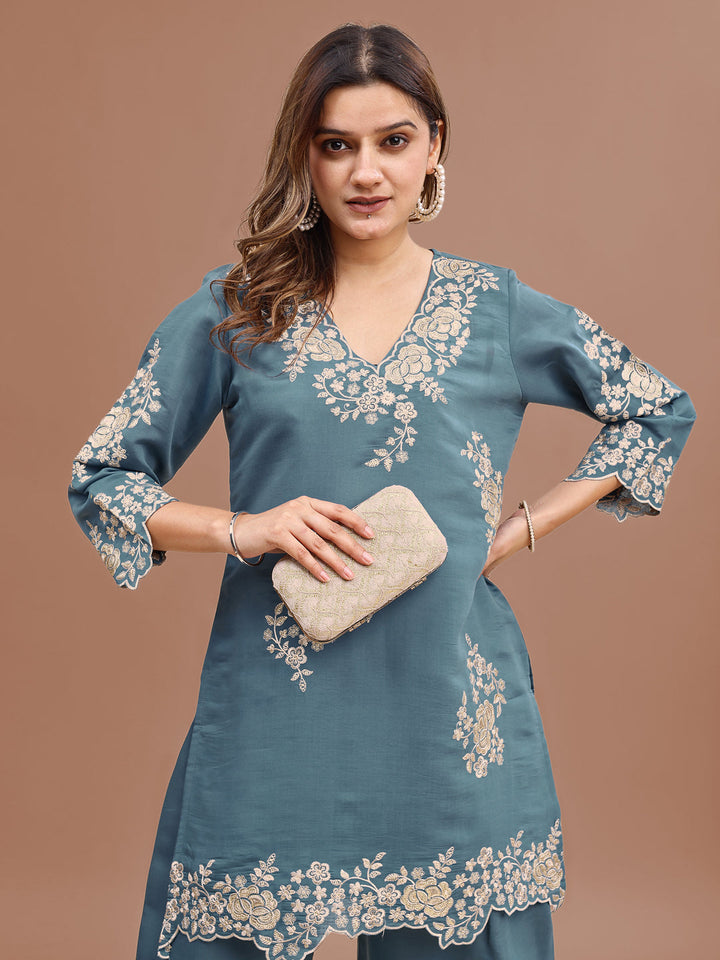 Sea-Green-Silk-Blend-Sequinns-Work-Co-Ord-Set