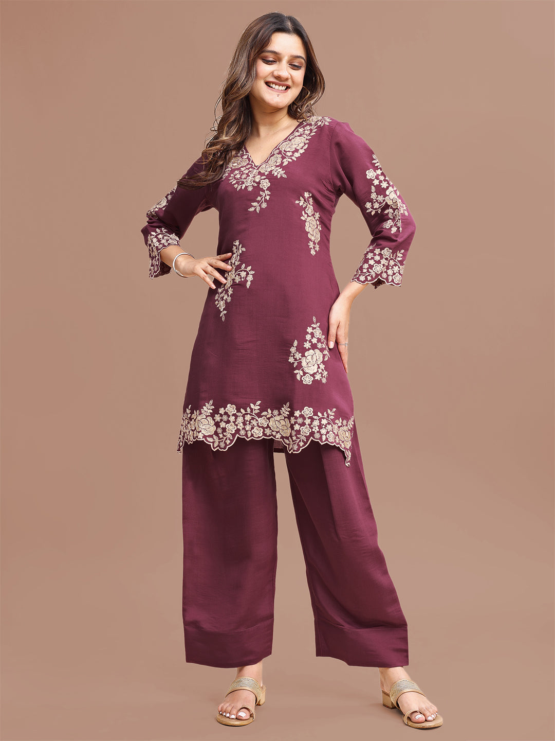 Mauve-Silk-Blend-Sequinns-Work-Co-Ord-Set