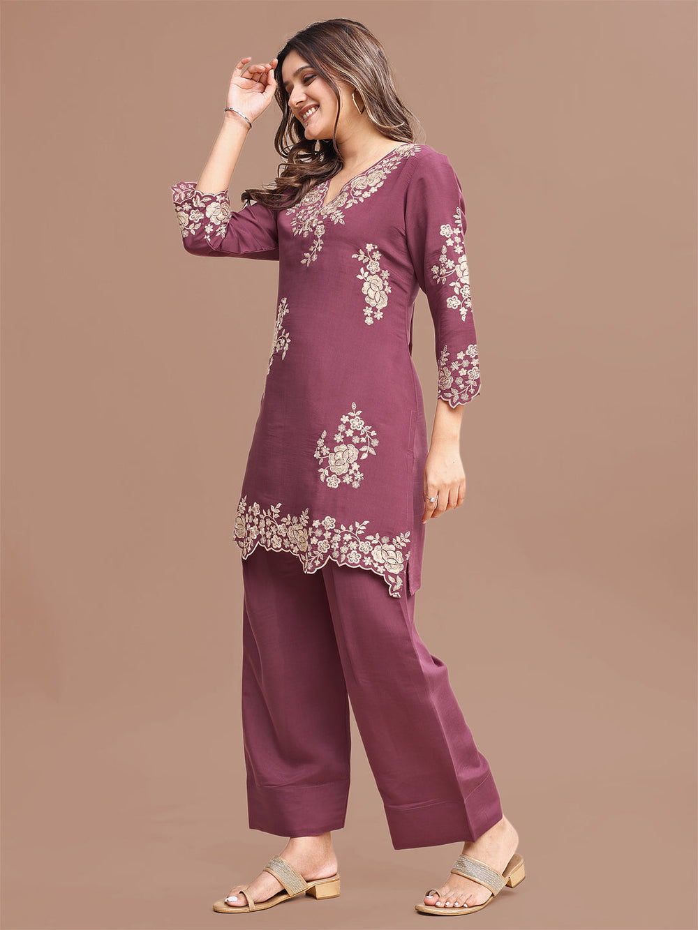 Mauve-Silk-Blend-Sequinns-Work-Co-Ord-Set