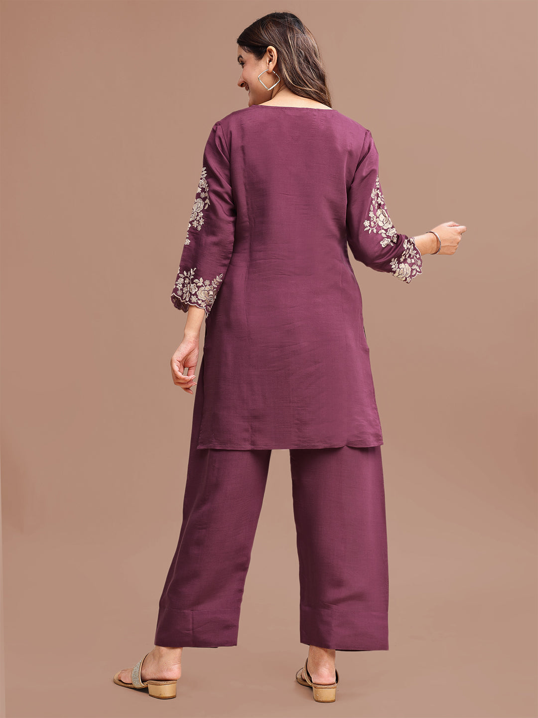 Mauve-Silk-Blend-Sequinns-Work-Co-Ord-Set
