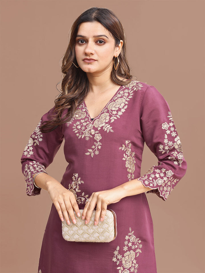 Mauve-Silk-Blend-Sequinns-Work-Co-Ord-Set