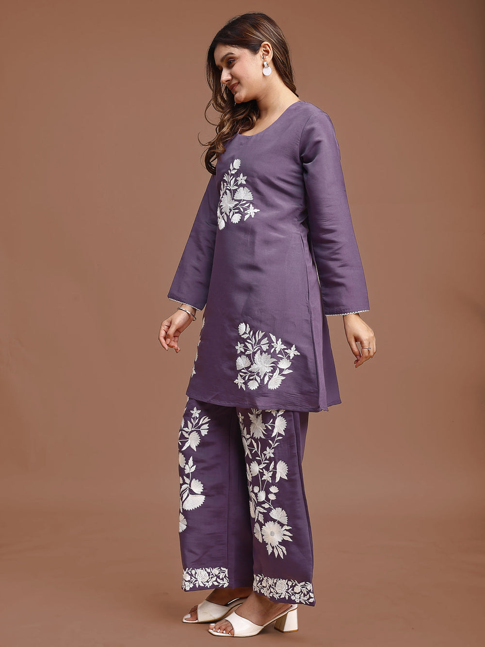 Lavender-Silk-Blend-Embroidered-Co-Ord-Set