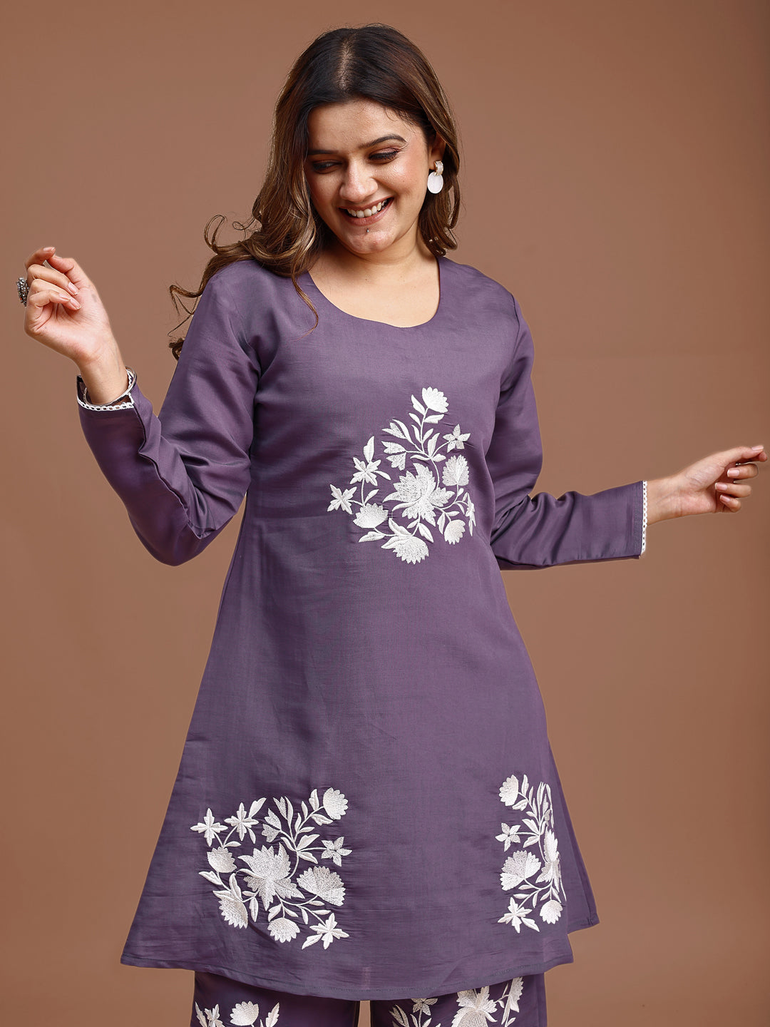 Lavender-Silk-Blend-Embroidered-Co-Ord-Set
