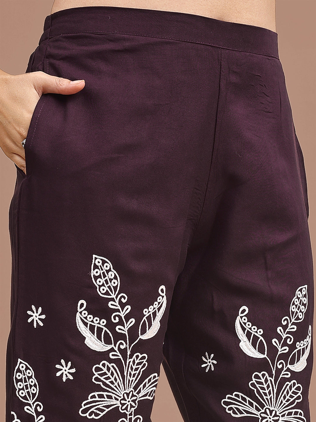Dark-Purple-Rayon-Embroidered-Co-Ord-Set