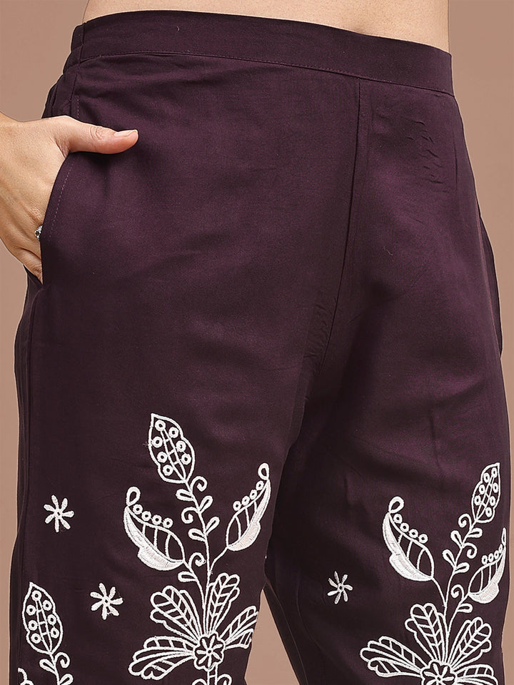 Dark-Purple-Rayon-Embroidered-Co-Ord-Set