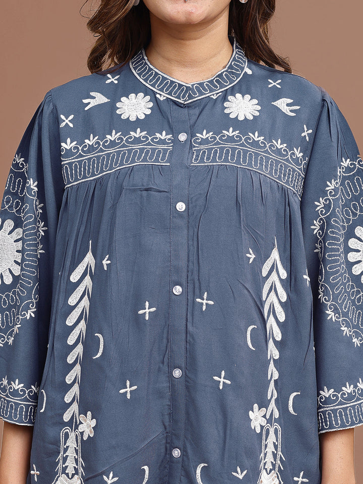Denim-Blue-Rayon-Embroidered-Co-Ord-Set