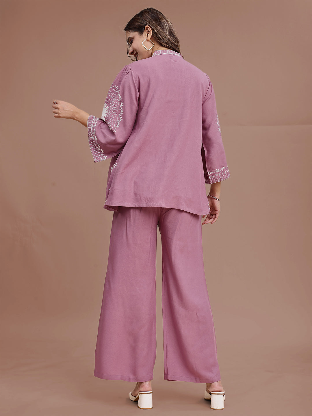 Mauve-Pink-Rayon-Embroidered-Co-Ord-Set