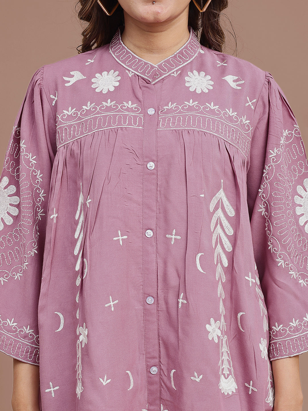 Mauve-Pink-Rayon-Embroidered-Co-Ord-Set